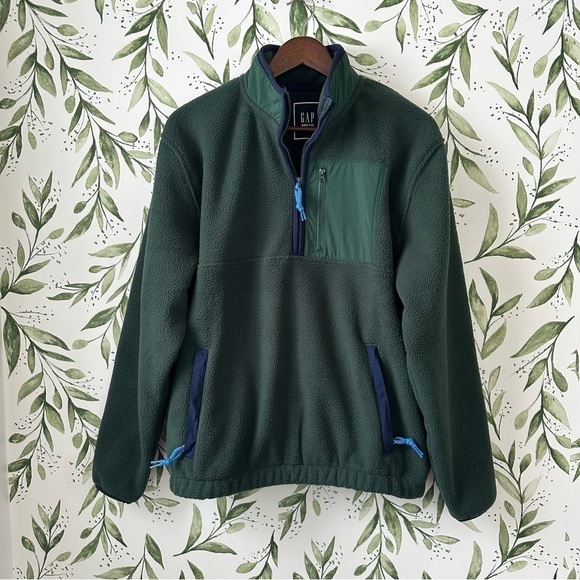 GAP Other - Gap Men’s Sherpa Half Zip Pullover Arctic Fleece. Size small. Green. NWT